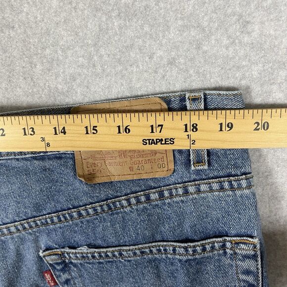 Levis 550 Shorts Mens 40 Vintage Relaxed Fit Jorts Jean Blue 90s Grunge Skate - Picture 10 of 11